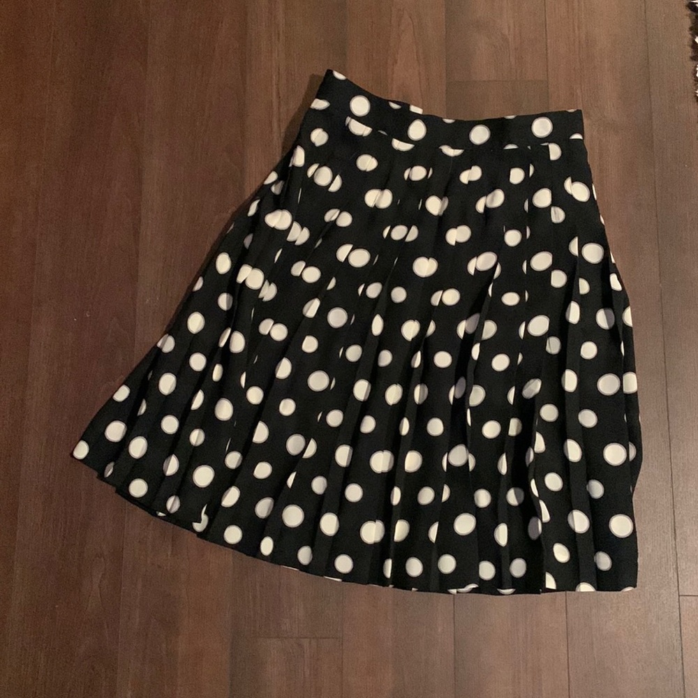 Black and White polka dot pleated skirt